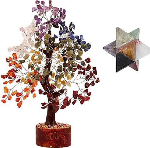 PYOR Seven Chakra Crystal Tree and Merkaba Star