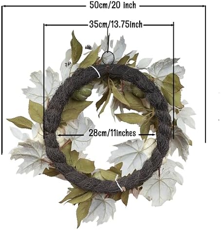 20 Inch Fall Wreath for Front Door Decor