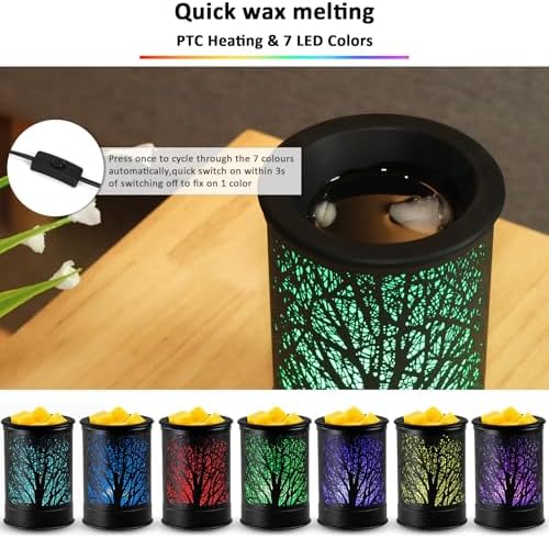 Dialans Scented Wax Warmer with LED Light and Silicone Tray