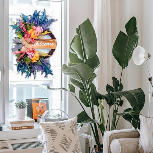 Welcome Sign Wreath for Front Door Decor