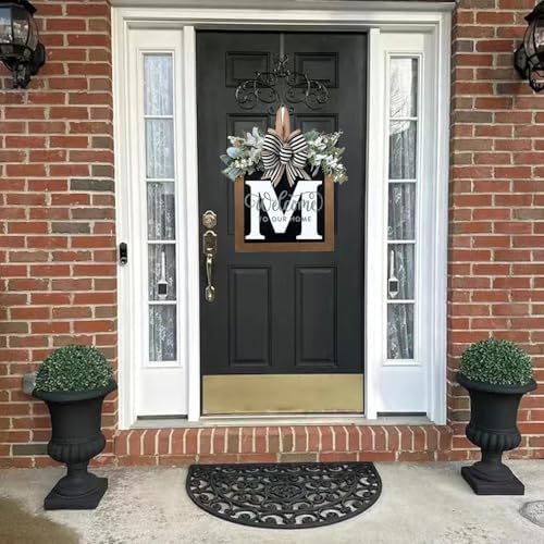 16 Inch Personalized M Letter Wooden Welcome Sign