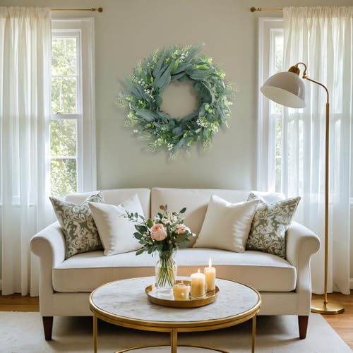 Seasons 22 Inch Eucalyptus Wreath for Front Door