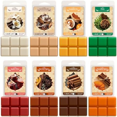 Fall Wax Melts 8 Pack Soy Wax Cubes Autumn Scent