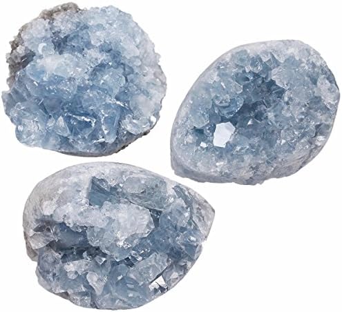 Rockcloud Natural Blue Celestite Crystal Cluster Home Decoration Gemstone
