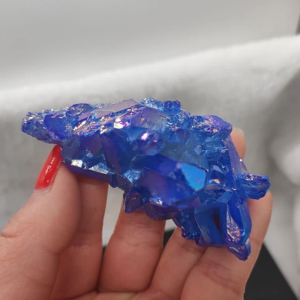 1pcs Blue Angel Aura Flower Crystal Cluster Healing Gemstone