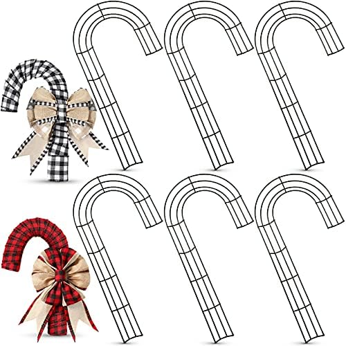 Patelai 6 Piece Candy Cane Wire Wreath Frame 16 Inches