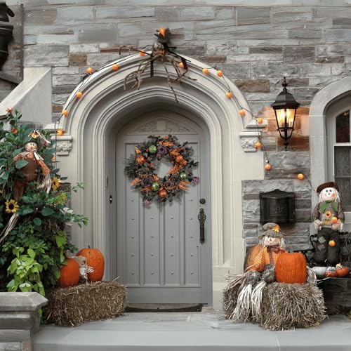 Pudate 22 Inch Halloween Wreath for Front Door
