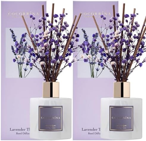 Cocorrna Premium Reed Diffuser Set with Lavender Thyme Scent