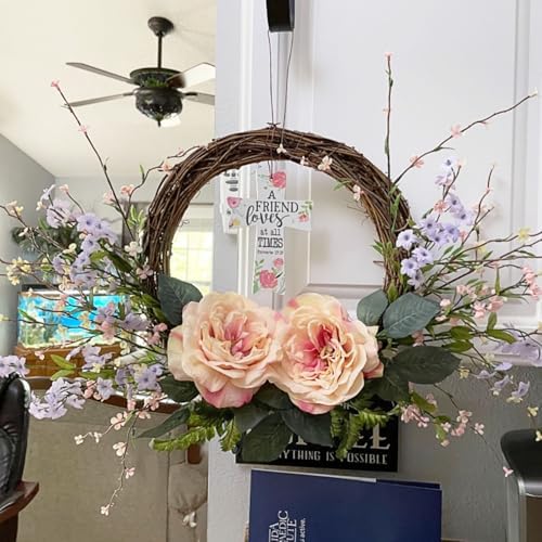 7pcs 10 Inch Natural Rattan Wreath for Home Decor