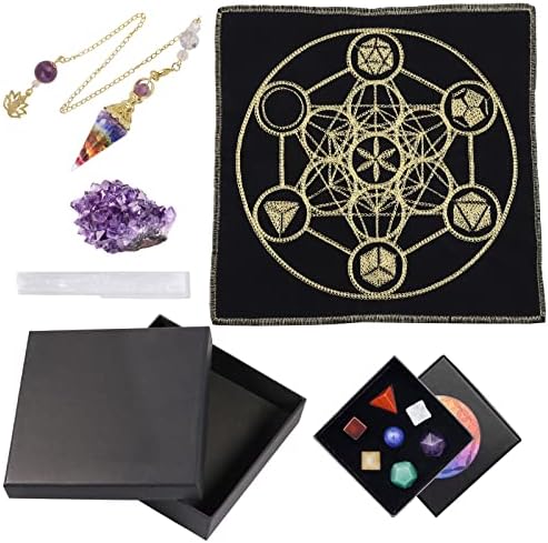 Rockcloud Energy Mat with Amethyst for Meditation and Chakra Balancing