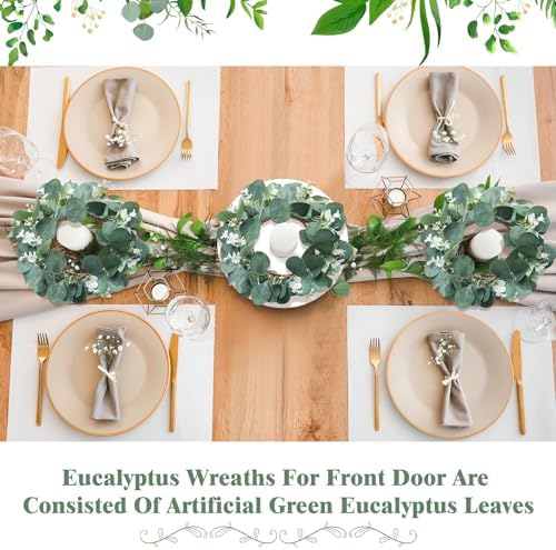 Redbaker 6 Pcs Eucalyptus Wreath 12 Inch Artificial Green Decor