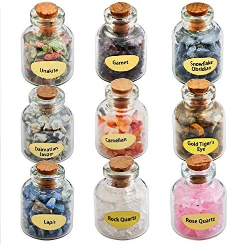 Mookaitedecor Healing Crystal Bundle with Wishing Bottles and Amethyst Stones