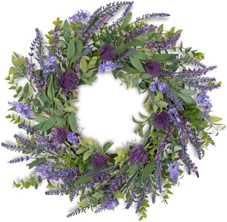 Lavender Wreath for Front Door Spring Summer Decor