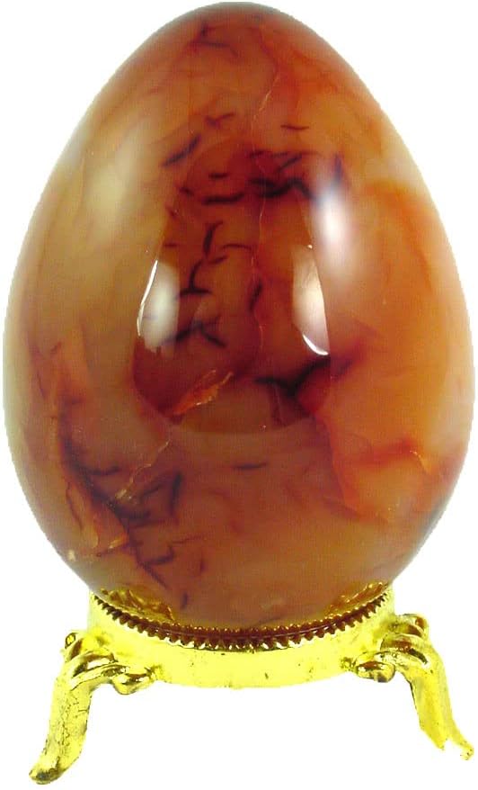 Carnelian Agate Egg 85mm X 63mm with Stand