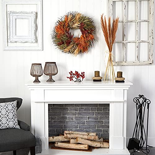 Nearly Natural 26-Inch Fall Sorghum Artificial Wreath