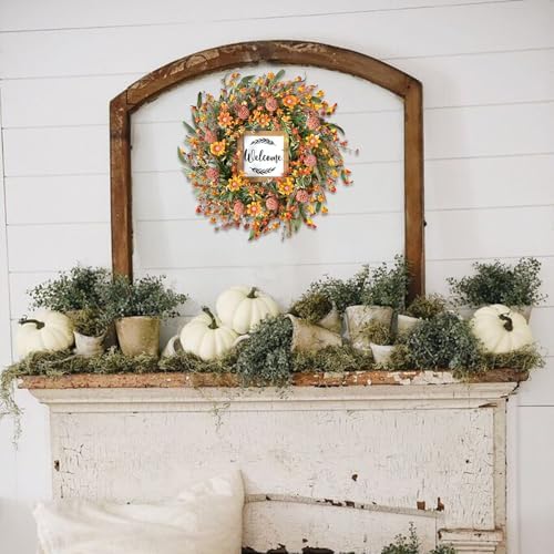 idyllic Summer Wreath for Front Door Orange Decor