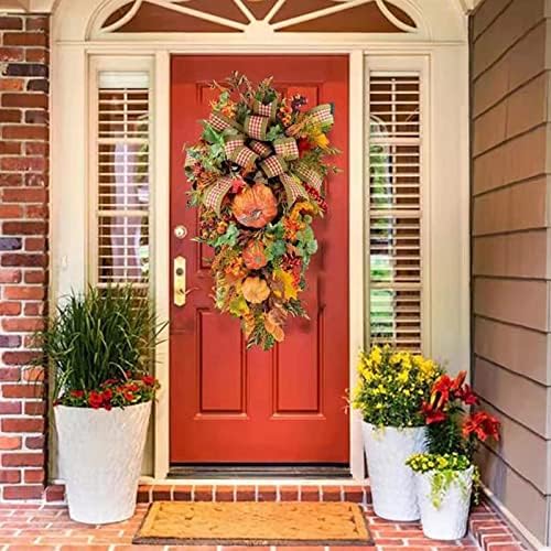 Fall Swag Front Door Wreath - Autumn Thanksgiving Decor