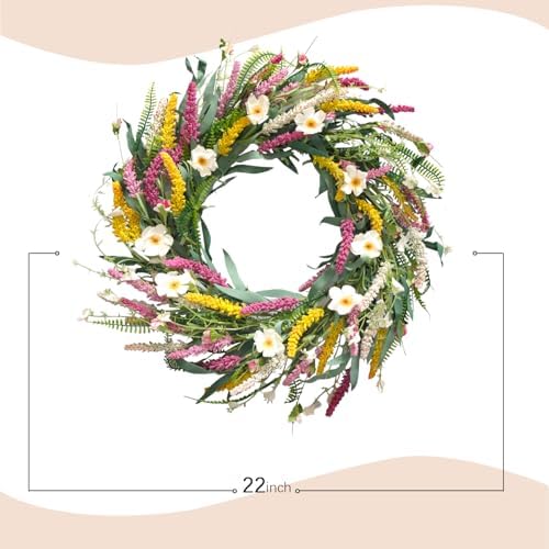 22 Inch Spring Summer Floral Wreath Front Door
