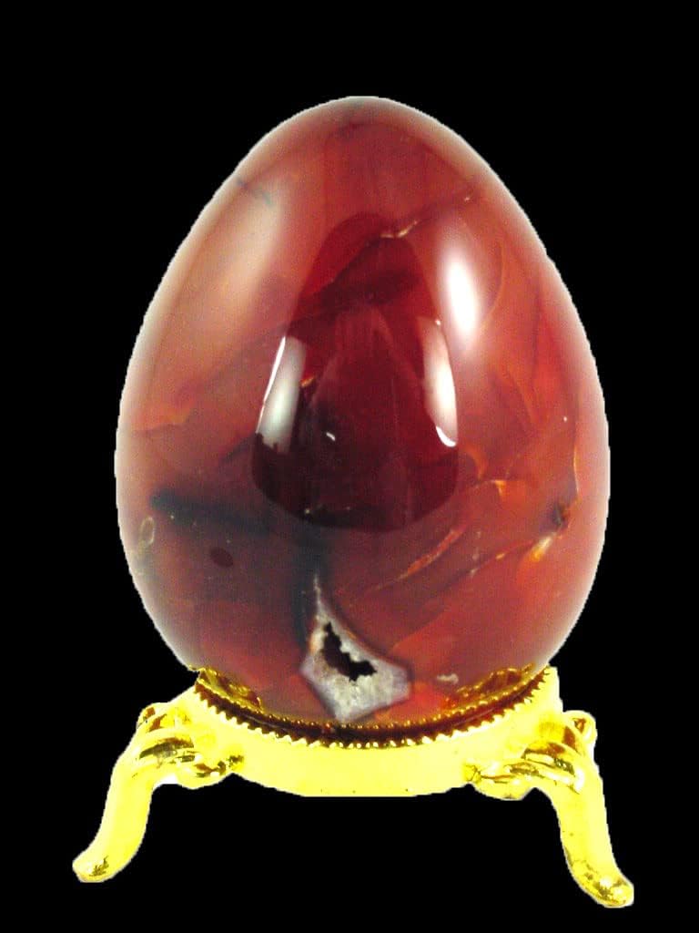 Carnelian Agate Egg Healing Stone with Stand