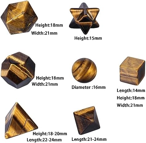 Rockcloud Healing Crystal Platonic Solids Set 7 Pieces