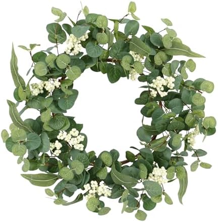 18 Inch Farmhouse Eucalyptus Wreath for Front Door