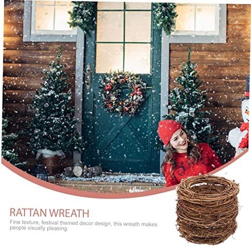 IMIKEYA 20pcs Christmas Woven Rattan Wreaths Door Decor
