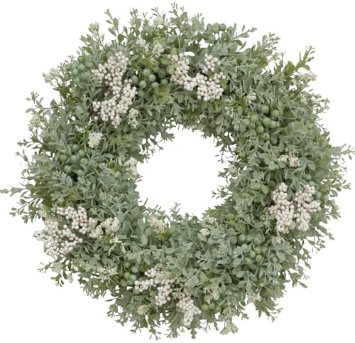 Realistic Artificial Eucalyptus Wreath for Front Door