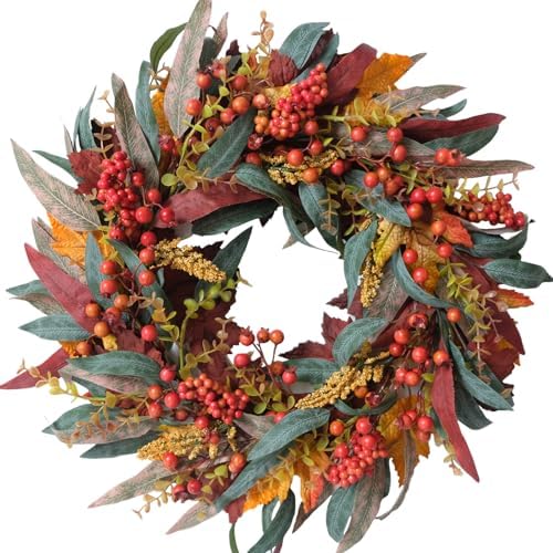 TEMPUS 22 Inch Fall Wreath Artificial Decor