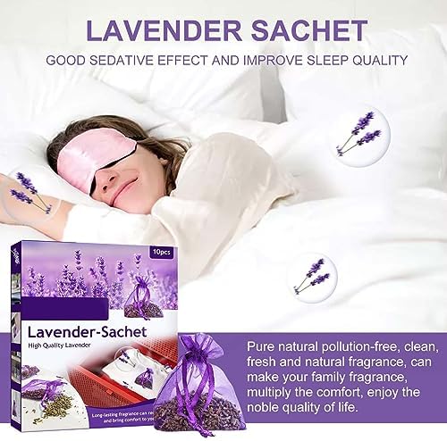 HELLORSO 10 Pack Lavender Sachet Bags for Closets and Drawers
