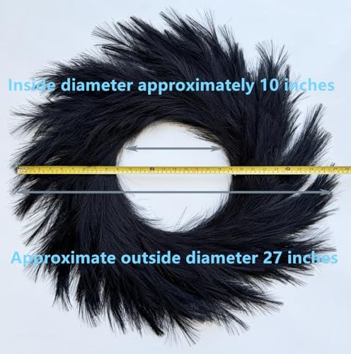 27 Inch Artificial Pampas Grass Wreath Black