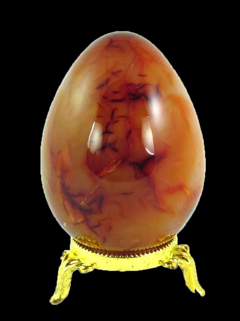 Carnelian Agate Egg 85mm X 63mm with Stand
