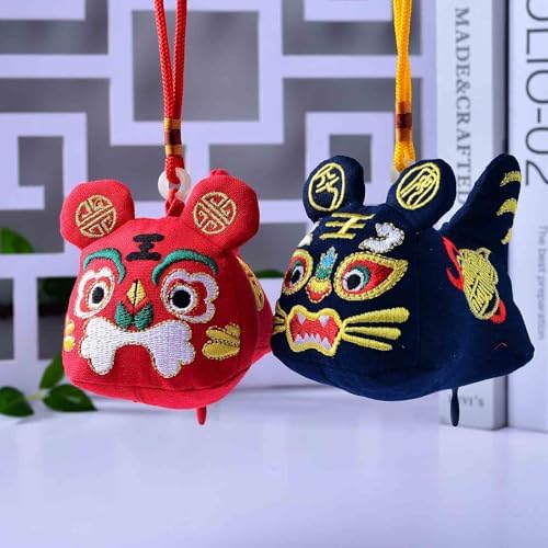Handcrafted Mugwort Tiger Perfume Bag with Dangling Pendant
