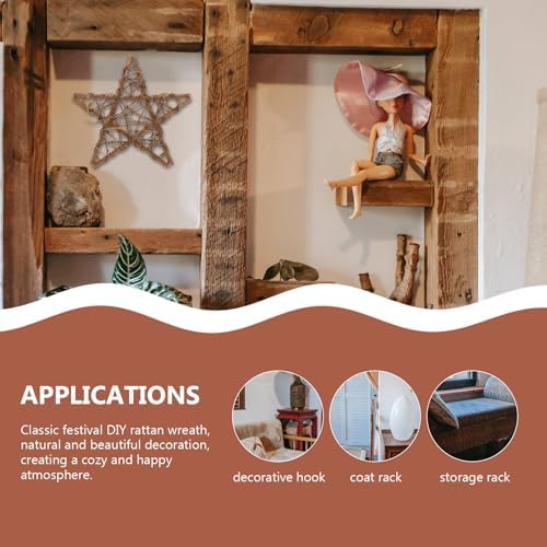 Artibetter Rattan Star Wreath DIY Crafts Base Hanging Wall Decor