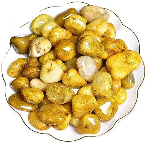 22 Pound Tumbled Yellow Jade Stones for Indoor Fountain