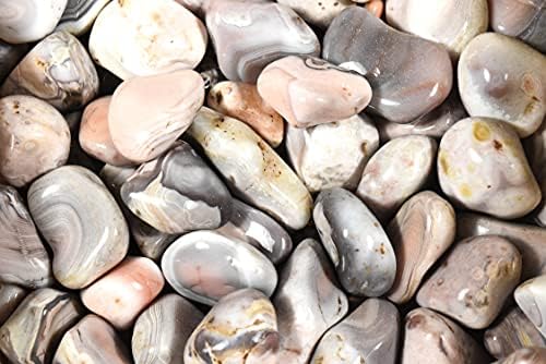 10PCS Pink Botswana Agate Tumbled Stones for Indoor Fountains