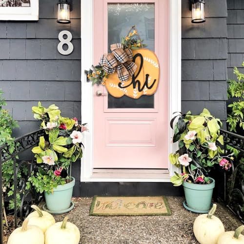 Idyllic Fall Harvest Pumpkin Wreath for Front Door