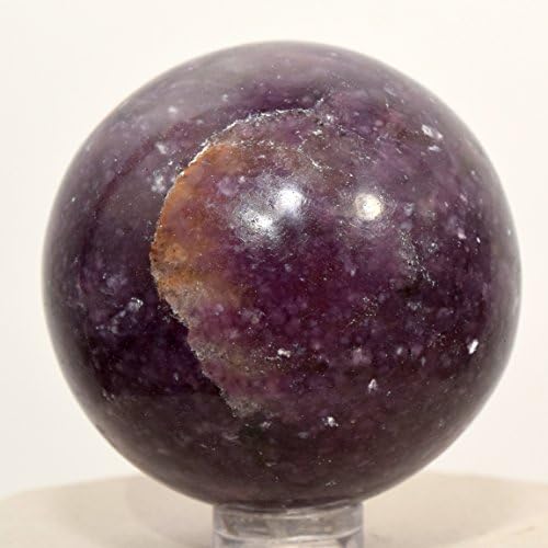 49mm Deep Purple Lepidolite Sphere with Plastic Stand