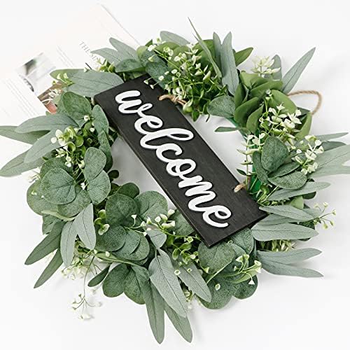 Dremisland 18 Inch Green Eucalyptus Wreath for Front Door