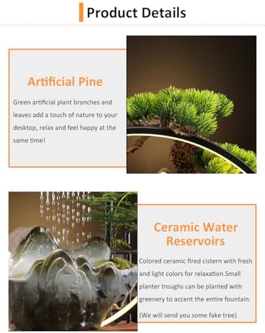 Elegant Crane Tabletop Water Fountain with LED Light and Mist