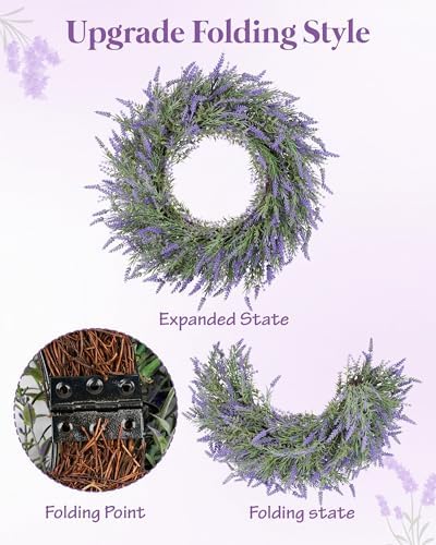 DDHS 24 Inch Summer Wreath for Front Door
