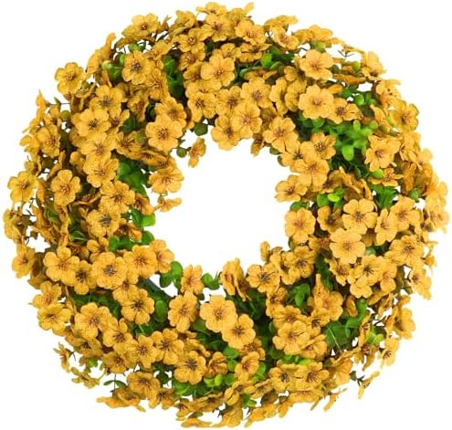 20 Inch Artificial Spring Summer Door Wreath with Eucalyptus