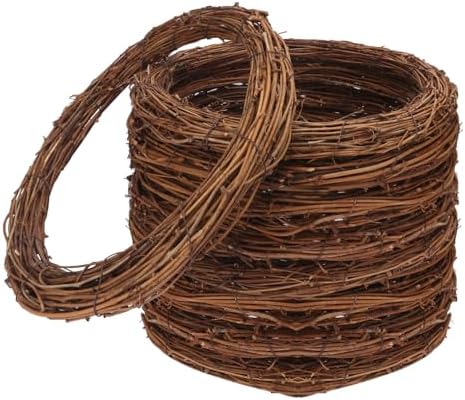 9 Pcs 10 Inch Natural Grapevine Wreath Set for DIY Crafts