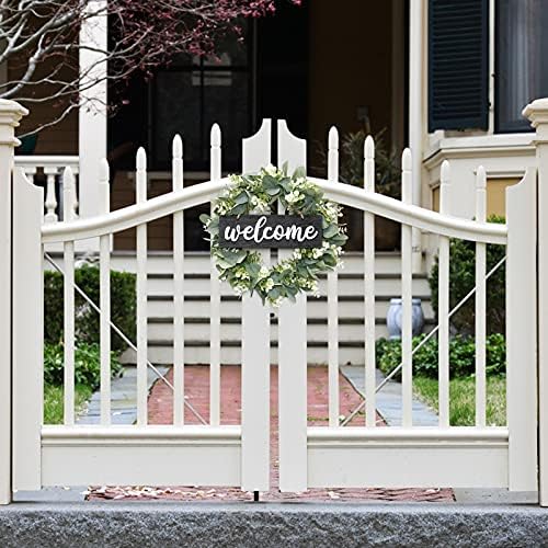 Dremisland 16 Inch Eucalyptus Wreath with Welcome Sign