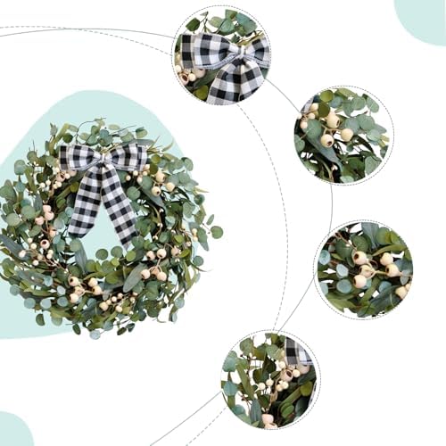 24 Inch Artificial Eucalyptus Wreath with Berries