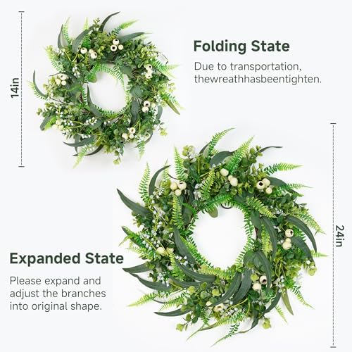 24 Inch Spring Wreath for Front Door and Wall