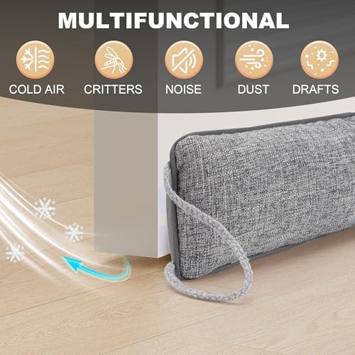 UUYUUY Door Draft Stopper 48 Inch Grey
