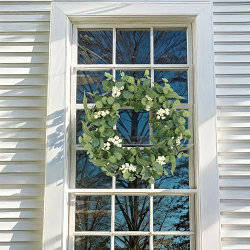 18 Inch Farmhouse Eucalyptus Wreath for Front Door
