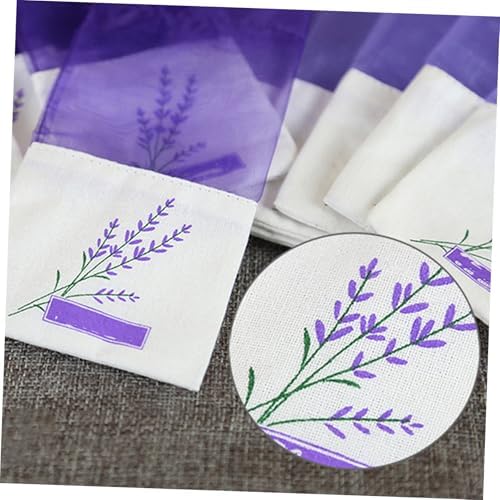 25 Pack Lavender Sachet Bags with Ribbons - Dark Purple Organza