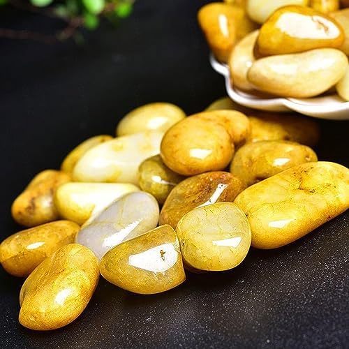 22 Pound Tumbled Yellow Jade Stones for Indoor Fountain