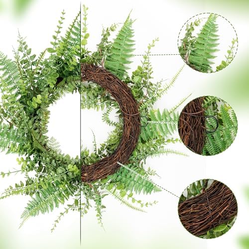 Handmade 26 Inch Fern Wreath for Front Door